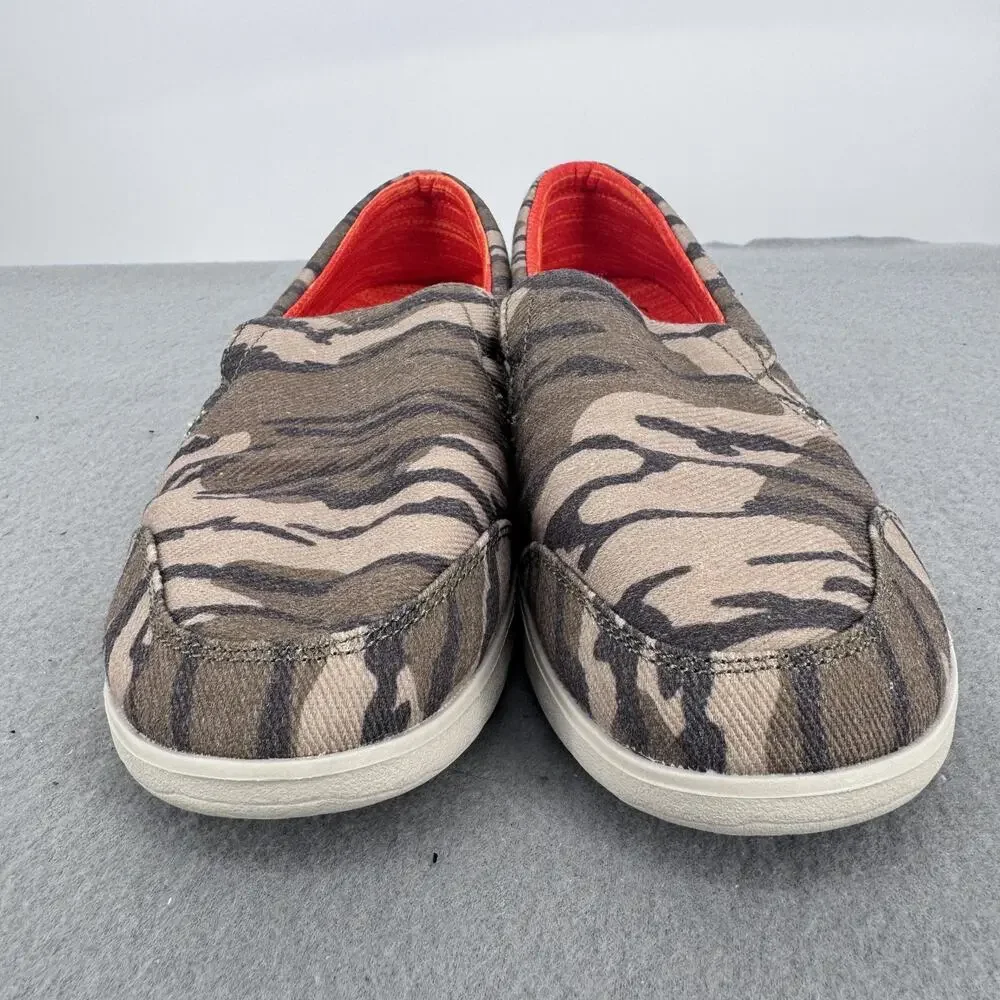 Sanuk Mossy Oak‎ Shoes Womens Size 7 Brown Camo Canvas Slip On Flats Comfort